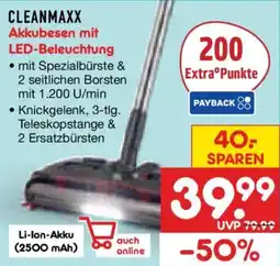 Netto Marken-Discount CLEANMAXX Akkubesen mit LED-Beleuchtung Angebot