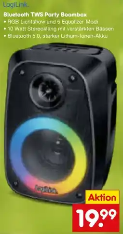 Netto Marken-Discount LogiLink Bluetooth TWS Party Boombox Angebot