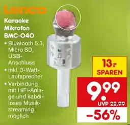 Netto Marken-Discount Lenco Karaoke Mikrofon BMC-040 Angebot