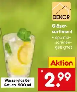 Netto Marken-Discount DEKOR Gläser-sortiment Angebot