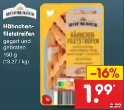 Netto Marken-Discount Hofmäker Hähnchen-filetstreifen Angebot