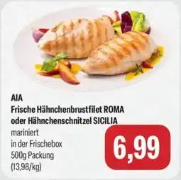 Feneberg AIA Frische Hähnchenbrustfilet ROMA oder Hähnchenschnitzel SICILIA Angebot
