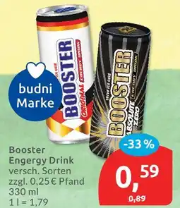 Budni Booster energy drink Angebot