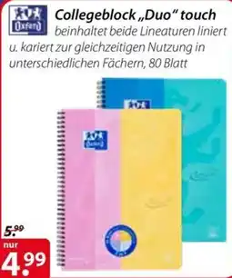 Magro Collegeblock „Duo“ touch Oxford Angebot