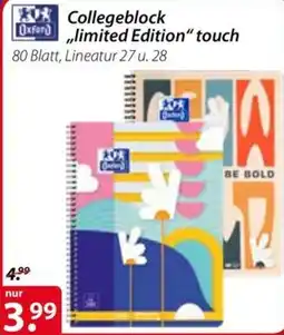 Magro Collegeblock "limited Edition" touch Angebot