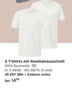 Tchibo 2 T-Shirts mit Rundhalsausschnitt Angebot