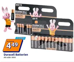 Action Duracell batterien aa oder aaa Angebot