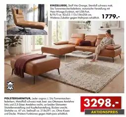 Möbel Steffens POLSTERGARNITUR, Leder cognac J Angebot