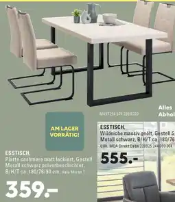 Möbel Turflon ESSTISCH, Platte cashmere matt lackiert, Gestell Metall schwarz Angebot