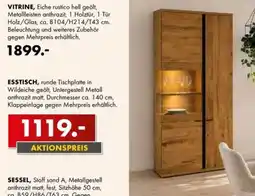 Möbel Steffens VITRINE, Eiche rustico hell geölt Angebot
