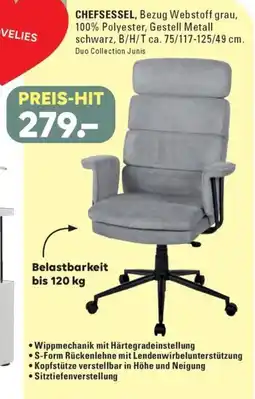 Möbel Turflon CHEFSESEL, Bezug Webstoff grau Angebot