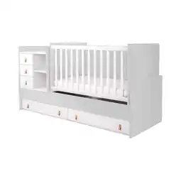 Netto Marken-Discount Kikkaboo Babybett Lorena 4 in 1 Kommode Schaukelfunktion Schreibtisch Jugendbett grau Angebot