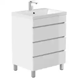 Netto Marken-Discount Stand Badmöbel Fellini 60 SoftClose eiche gold mit drei grifflosen Schubladen Angebot