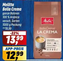 Simmel Melitta Bella Crema ganze Bohnen Angebot