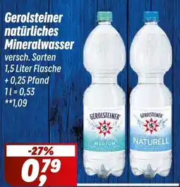 Simmel Gerolsteiner natürliches Mineralwasser Angebot
