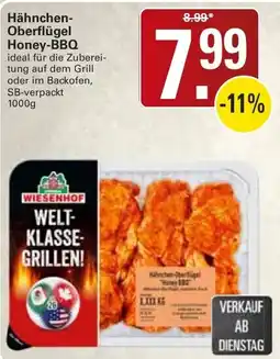 WEZ Wiesenhof Hähnchen-Oberflügel Honey-BBQ Angebot
