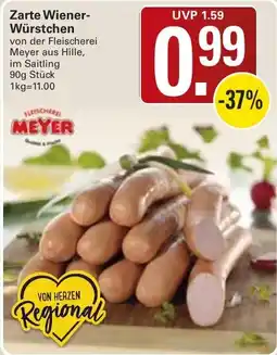 WEZ Zarte Wiener-Würstchen von der Fleischerei Meyer Angebot
