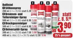 B1 Discount Baumarkt Ballistol Silikonspray Angebot