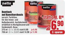 B1 Discount Baumarkt netto Buntlack auf Kunstharzbasis Angebot