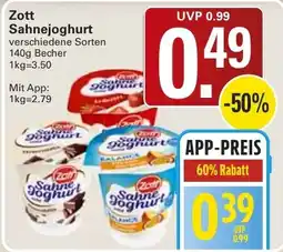 WEZ Zott Sahnejoghurt Angebot