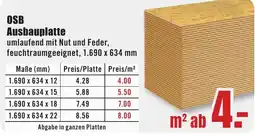 B1 Discount Baumarkt OSB Ausbauplatte Angebot