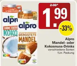 WEZ Alpro Mandel- oder Kokosnuss-Drinks Angebot