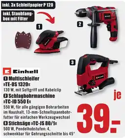 B1 Discount Baumarkt Einhell Multischleifer »TE-OS 1320«, Schlagbohrmaschine »TC-ID 550 E«, Stichsäge »TC-JS 80/1« Angebot