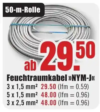 B1 Discount Baumarkt Feuchtraumkabel »NYM-J« Angebot