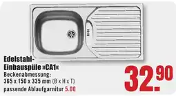 B1 Discount Baumarkt Edelstahl-Einbauspüle »CA1« Angebot