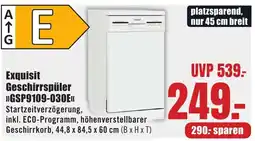 B1 Discount Baumarkt Exquisit Geschirrspüler Angebot
