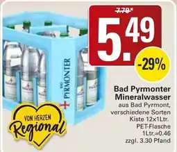 WEZ Bad Pyrmonter Mineralwasser Angebot