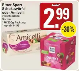 WEZ Ritter Sport Schokowürfel oder Amicelli Angebot
