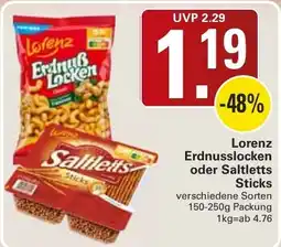 WEZ Lorenz Erdnusslocken oder Saltletts Sticks Angebot