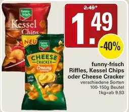 WEZ funny-frisch Riffles, Kessel Chips oder Cheese Cracker Angebot