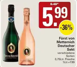 WEZ Fürst von Metternich Deutscher Sekt Angebot