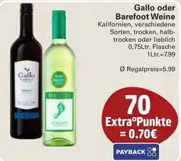 WEZ Gallo oder Barefoot Weine Angebot