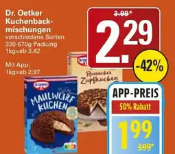 WEZ Dr. Oetker Kuchenbackmischungen Angebot