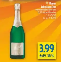 diska Mumm Jahrgangs Sekt Angebot