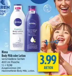diska Nivea Body Milk oder Lotion Angebot