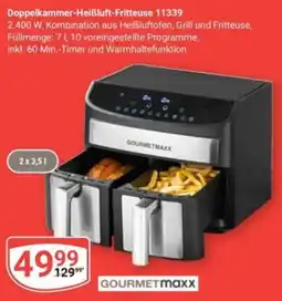 Globus Doppelkammer-Heißluft-Fritteuse 11339 GOURMETMAXX Angebot