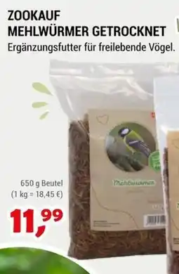 Zookauf ZOOKAUF MEHLWÜRMER GETROCKNET Angebot
