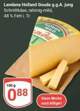 Globus Landana Holland Gouda g.g.A. jung Schnittkäse, rahmig-mild Angebot