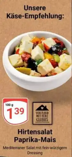 Globus Hirtensalat Paprika-Mais Angebot