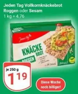 Globus Jeden Tag Vollkornknäckebrot Roggen oder Sesam Angebot