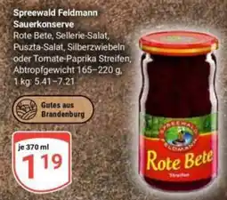 Globus Spreewald Feldmann Rote Bete Angebot
