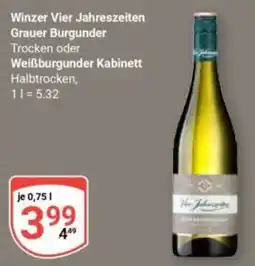 Globus Winzer Vier Jahreszeiten Grauer Burgunder Angebot