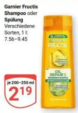 Globus Garnier Fructis Shampoo oder Spülung Angebot