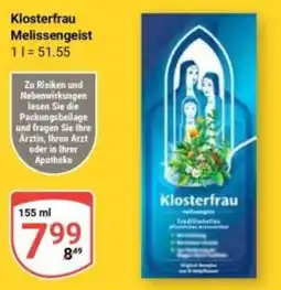 Globus Klosterfrau Melissengeist Angebot
