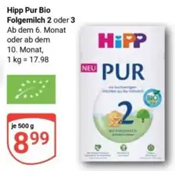 Globus Hipp Pur Bio Folgemilch 2 oder 3 Angebot