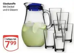 Globus Glaskaraffe Mit Deckel und 6 Gläsern Angebot
